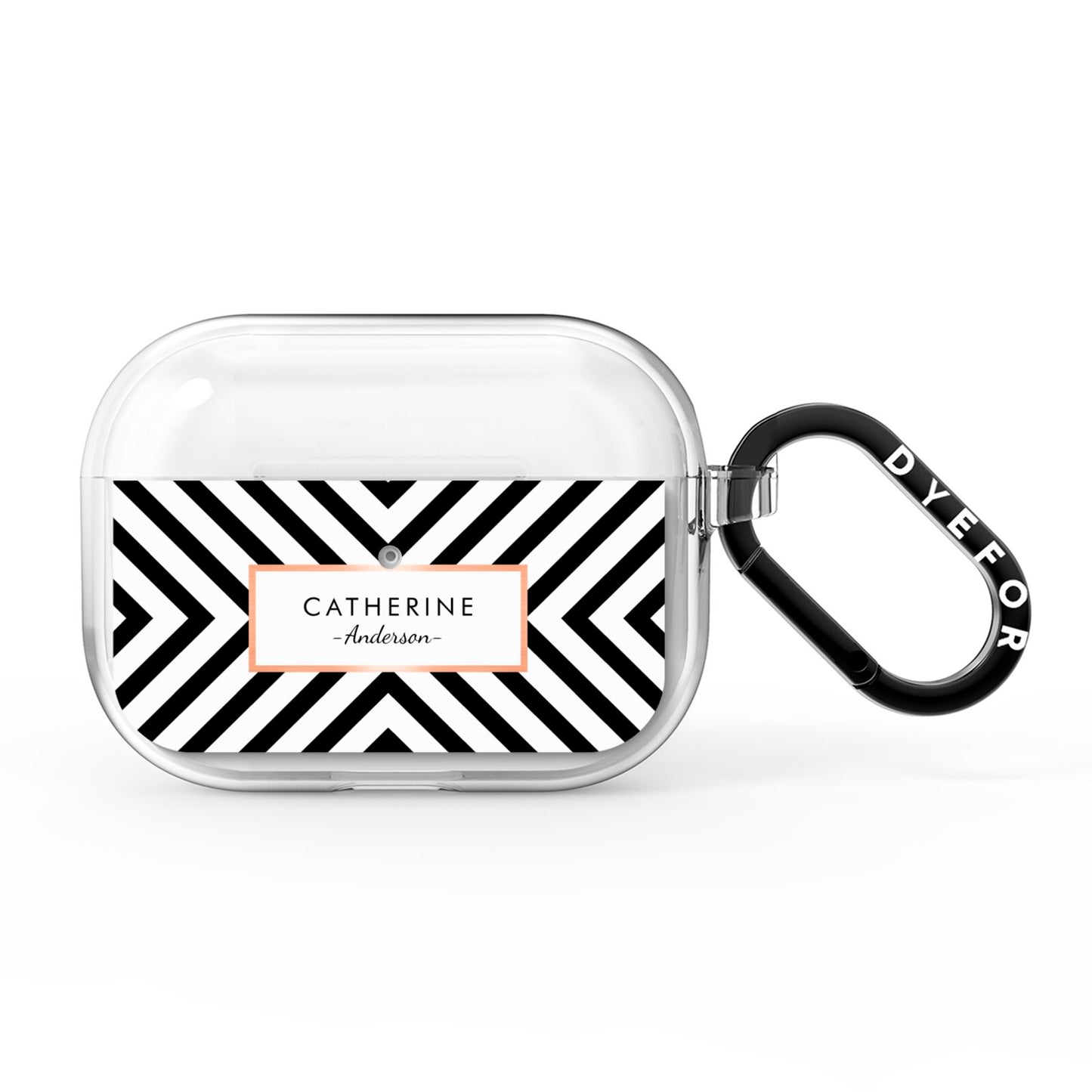 Personalised Black Rose Gold Name Or Initials AirPods Pro Clear Case