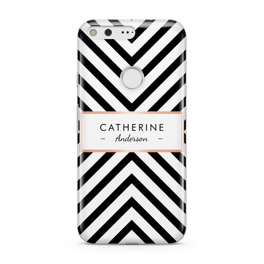 Personalised Black Rose Gold Name Or Initials Google Pixel Case