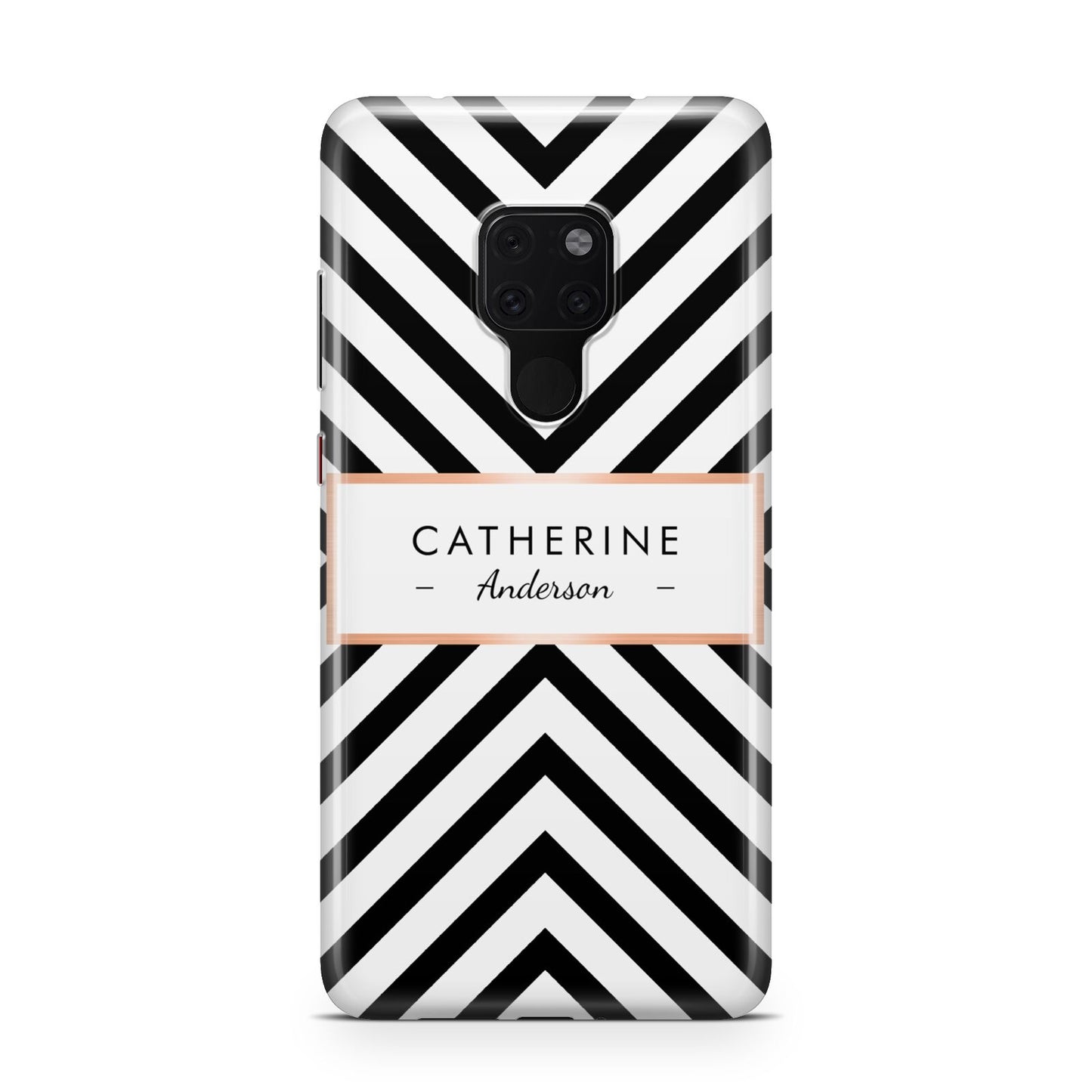 Personalised Black Rose Gold Name Or Initials Huawei Mate 20 Phone Case