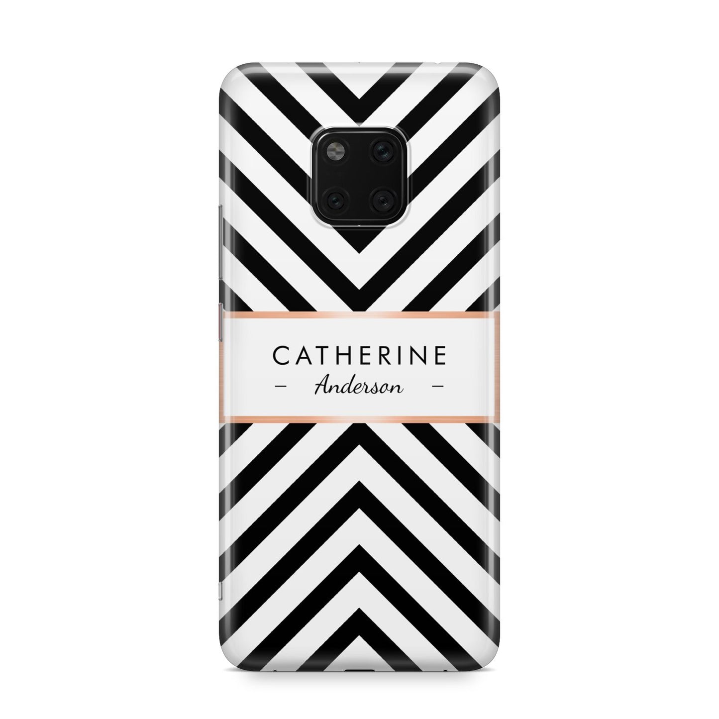 Personalised Black Rose Gold Name Or Initials Huawei Mate 20 Pro Phone Case