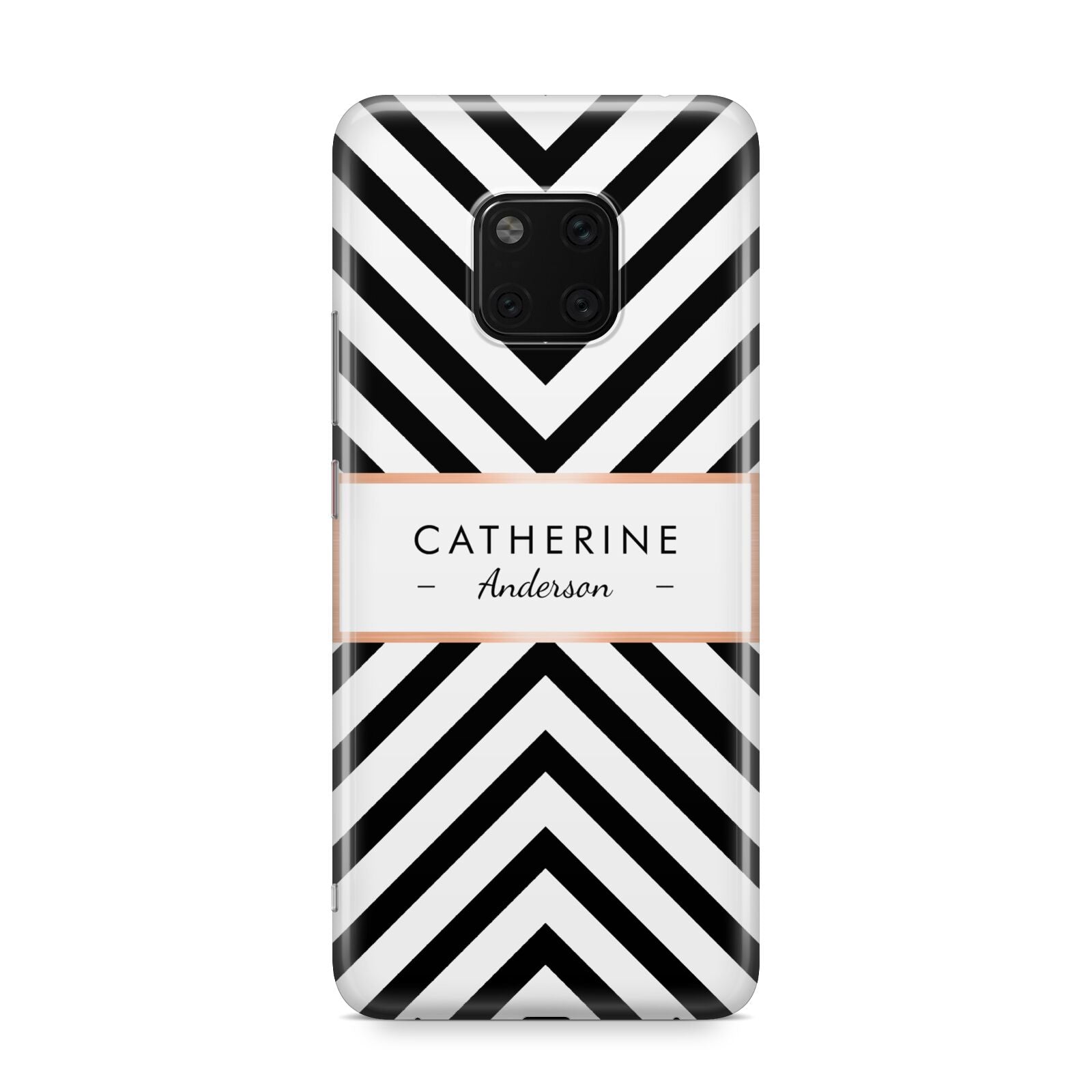 Personalised Black Rose Gold Name Or Initials Huawei Mate 20 Pro Phone Case