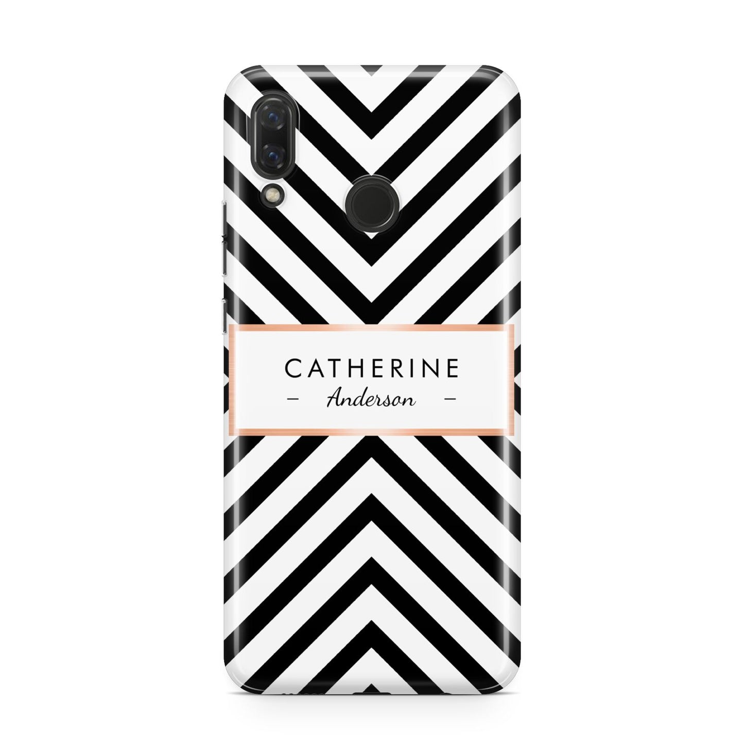 Personalised Black Rose Gold Name Or Initials Huawei Nova 3 Phone Case