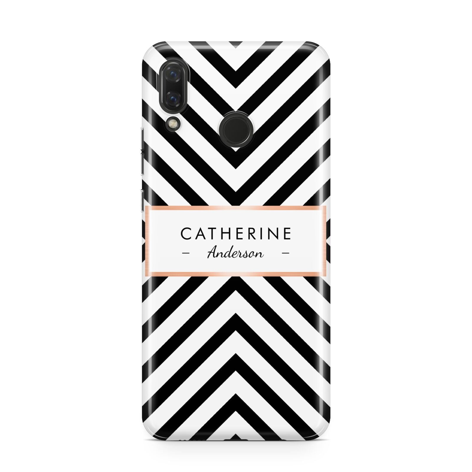 Personalised Black Rose Gold Name Or Initials Huawei Nova 3 Phone Case
