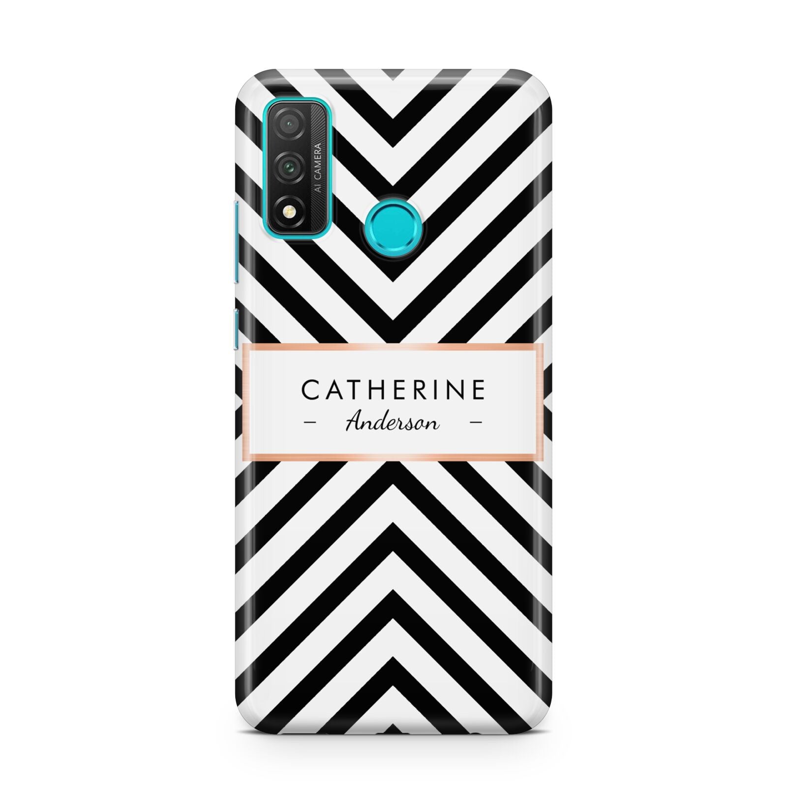 Personalised Black Rose Gold Name Or Initials Huawei P Smart 2020