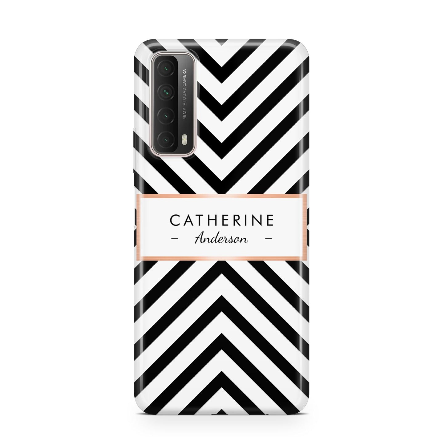 Personalised Black Rose Gold Name Or Initials Huawei P Smart 2021