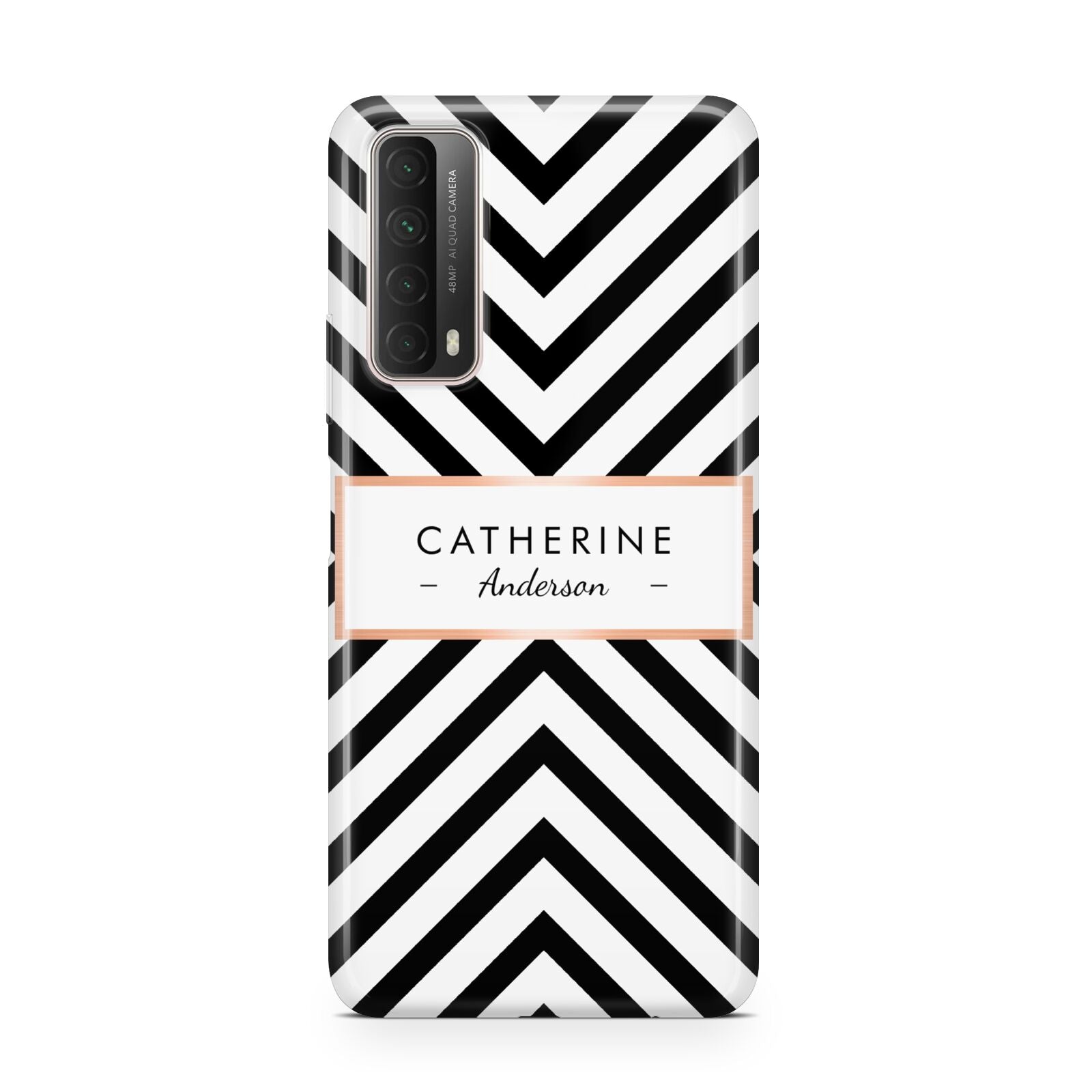 Personalised Black Rose Gold Name Or Initials Huawei P Smart 2021
