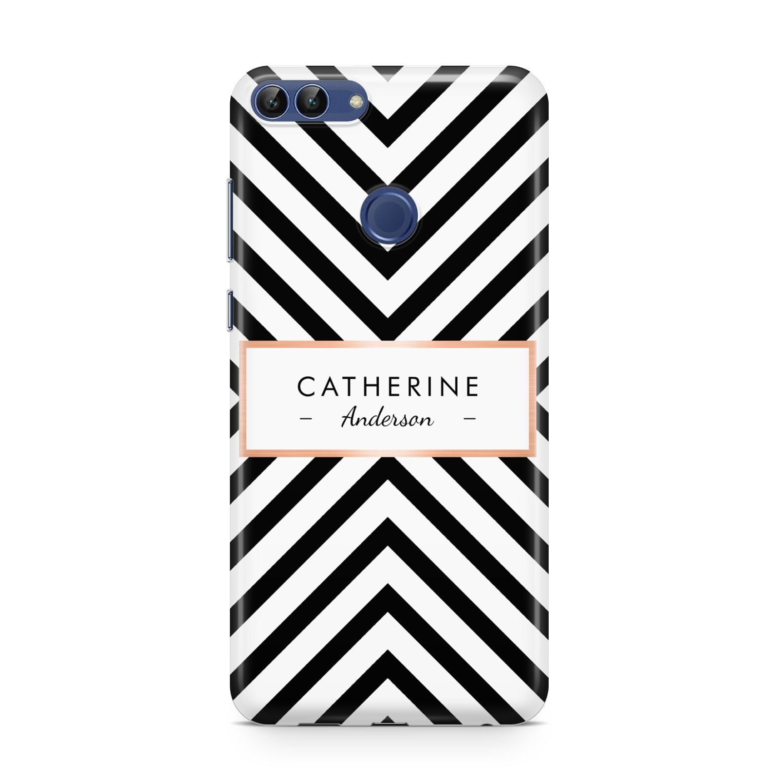 Personalised Black Rose Gold Name Or Initials Huawei P Smart Case