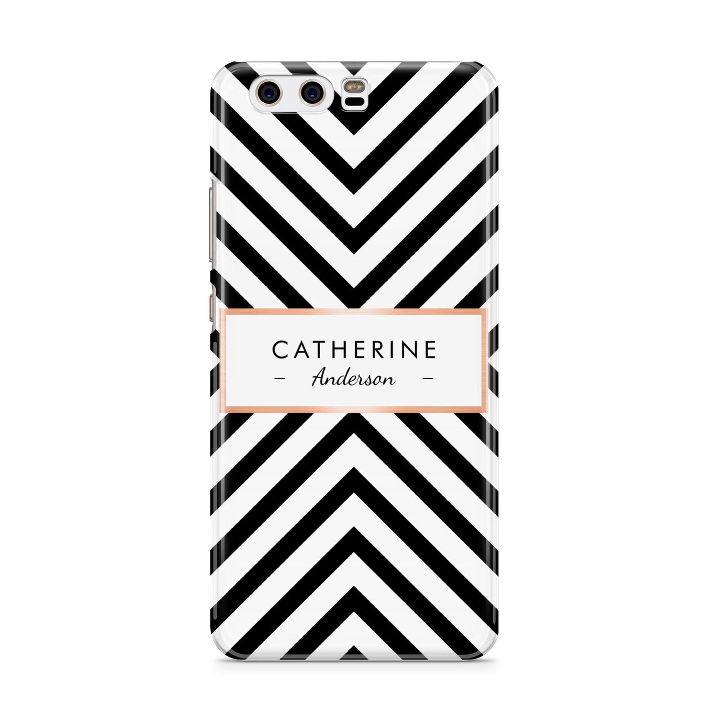 Personalised Black Rose Gold Name Or Initials Huawei P10 Phone Case