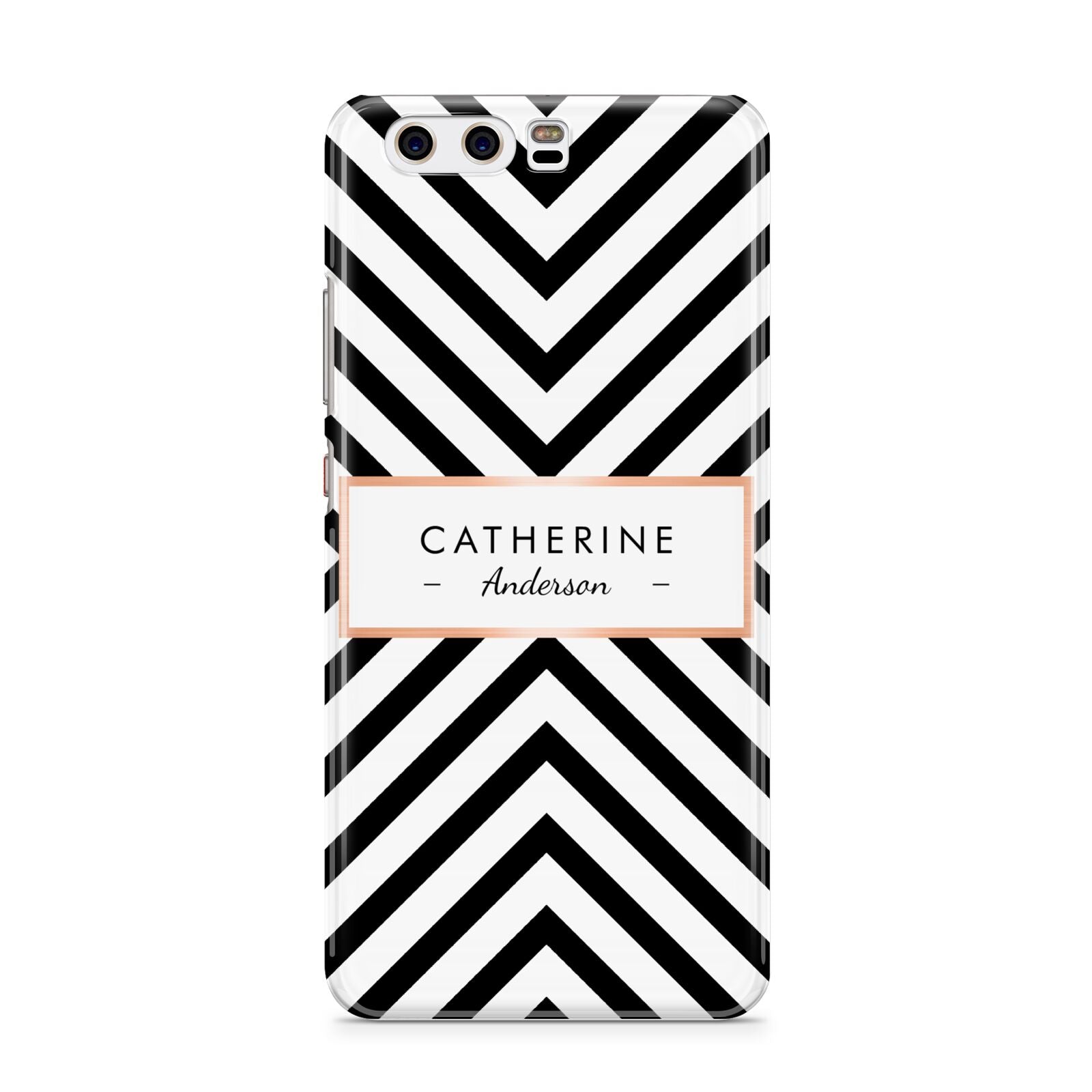 Personalised Black Rose Gold Name Or Initials Huawei P10 Phone Case