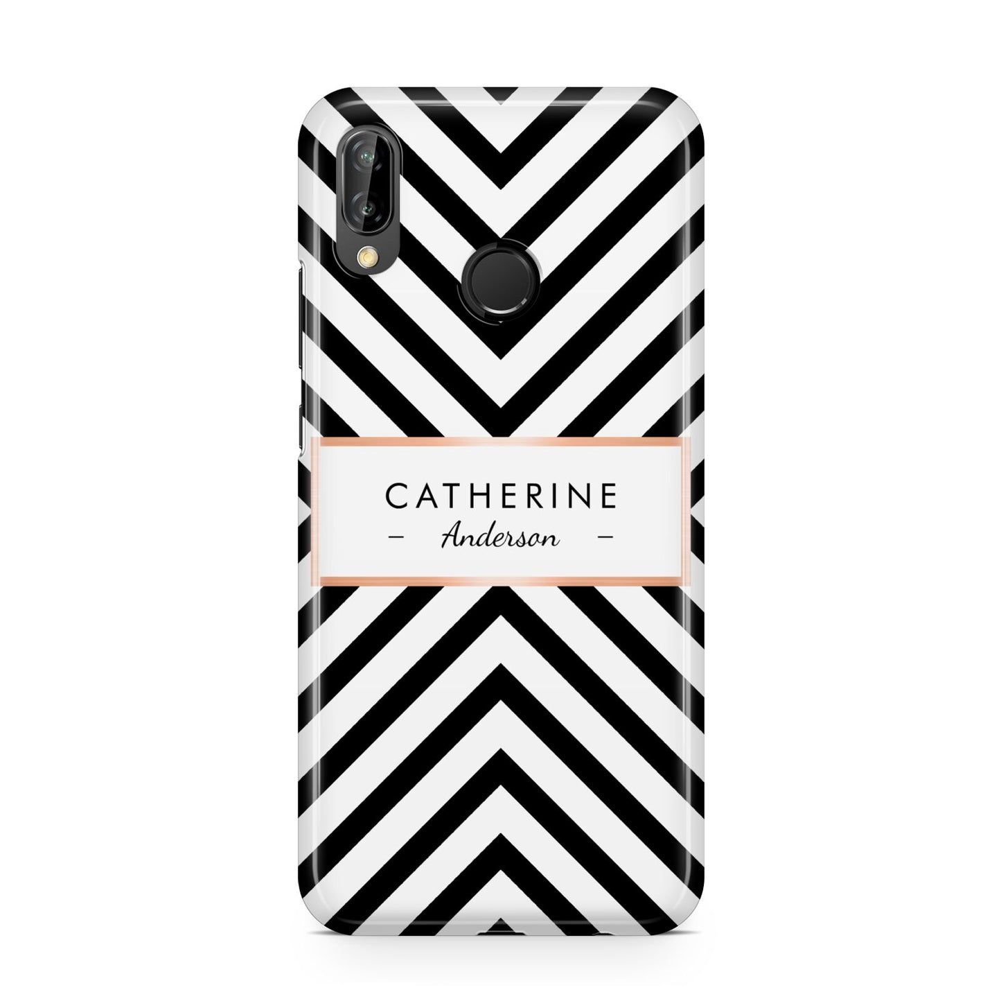 Personalised Black Rose Gold Name Or Initials Huawei P20 Lite Phone Case