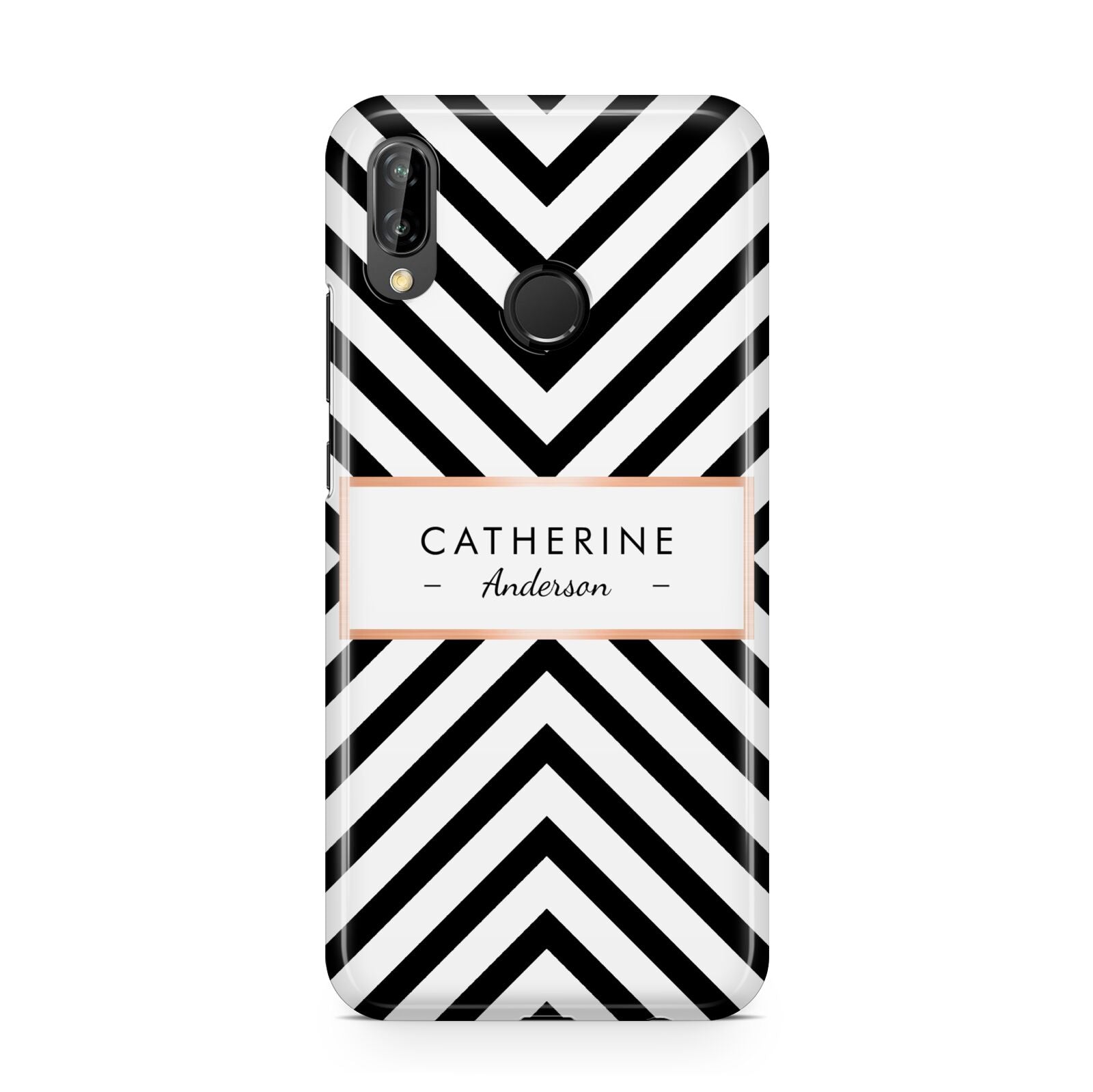 Personalised Black Rose Gold Name Or Initials Huawei P20 Lite Phone Case