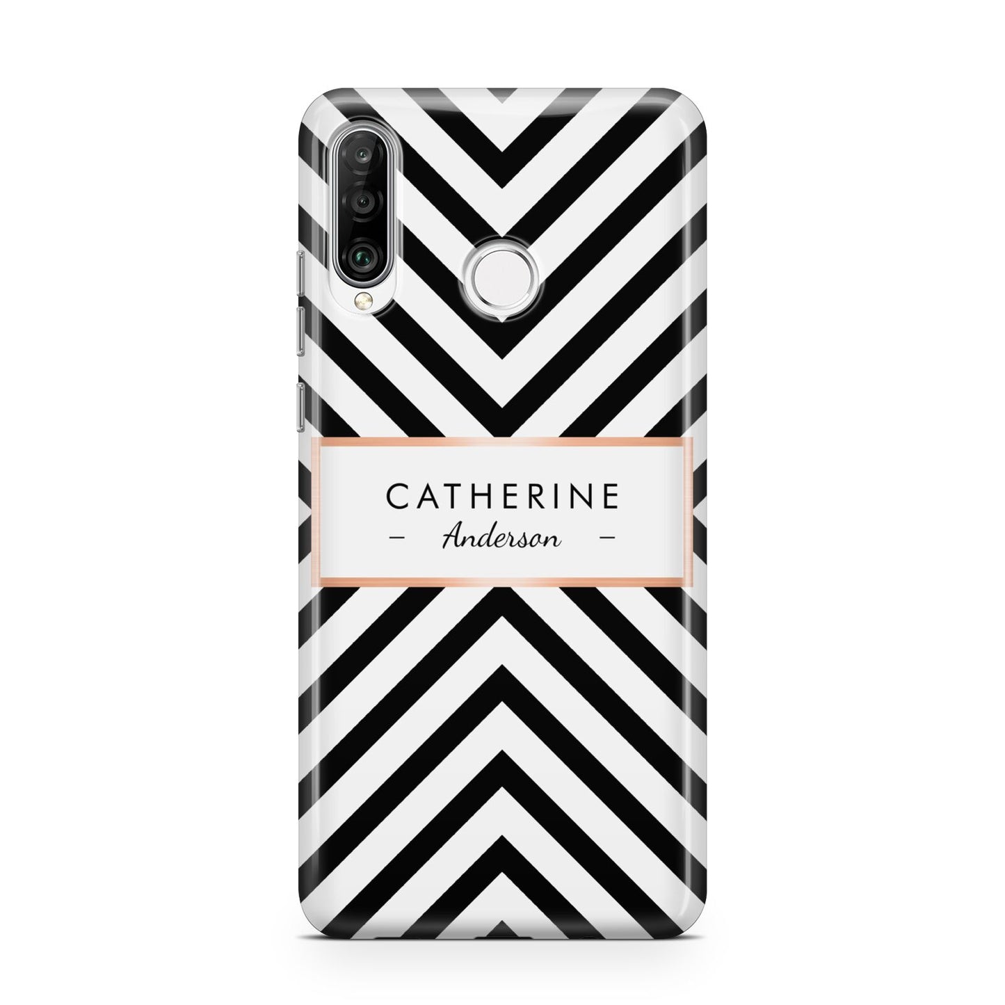 Personalised Black Rose Gold Name Or Initials Huawei P30 Lite Phone Case