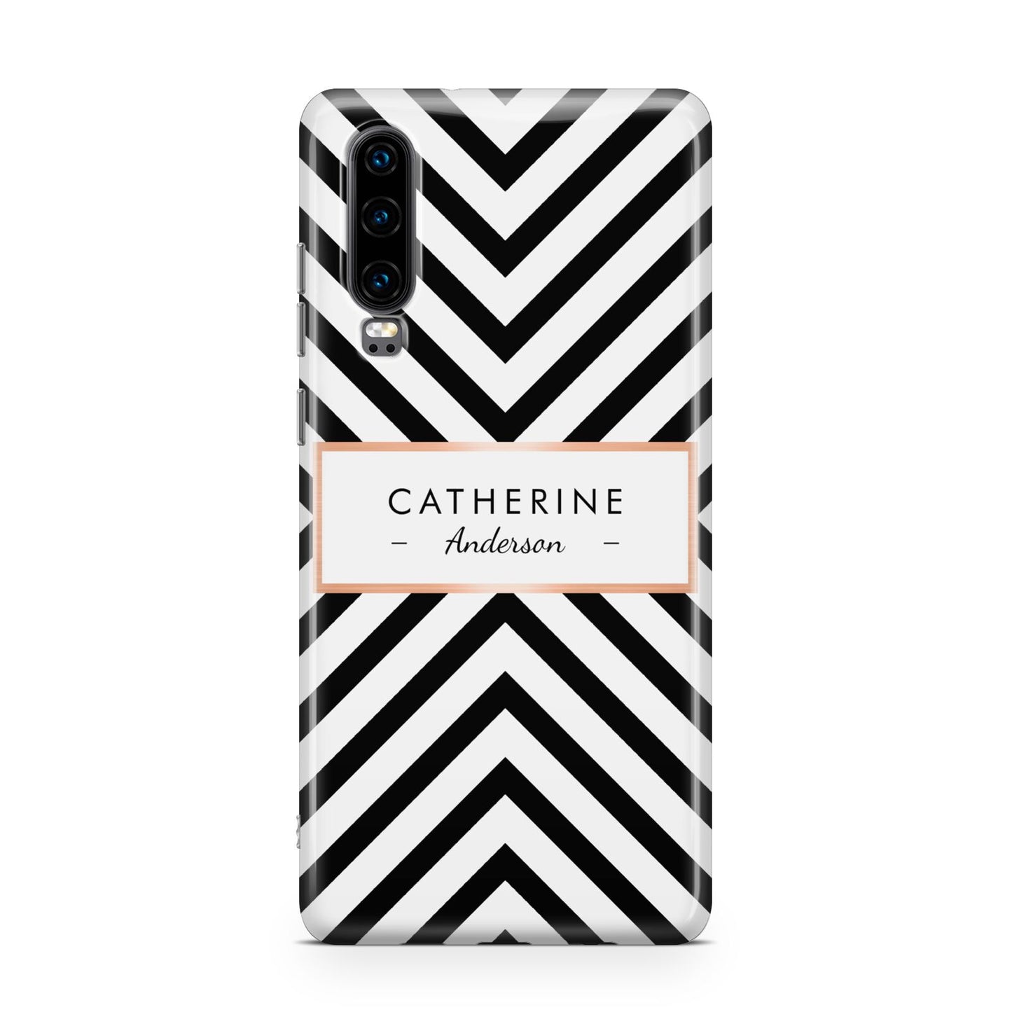 Personalised Black Rose Gold Name Or Initials Huawei P30 Phone Case