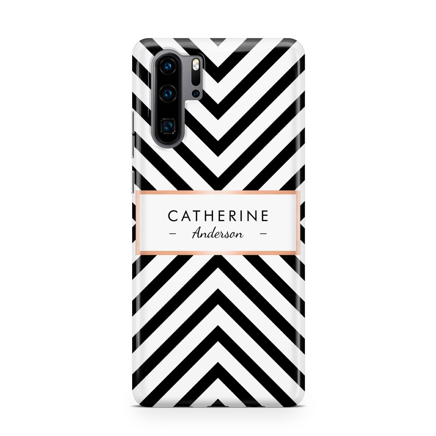 Personalised Black Rose Gold Name Or Initials Huawei P30 Pro Phone Case