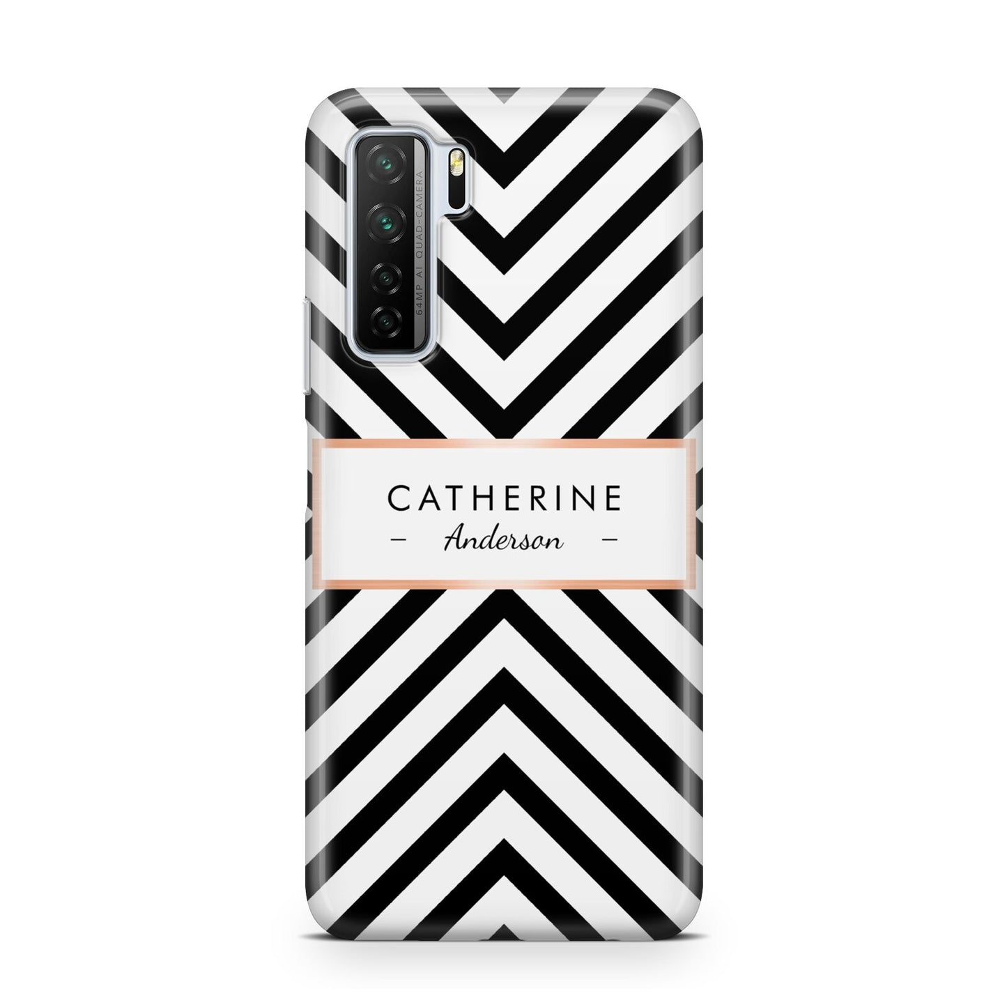 Personalised Black Rose Gold Name Or Initials Huawei P40 Lite 5G Phone Case