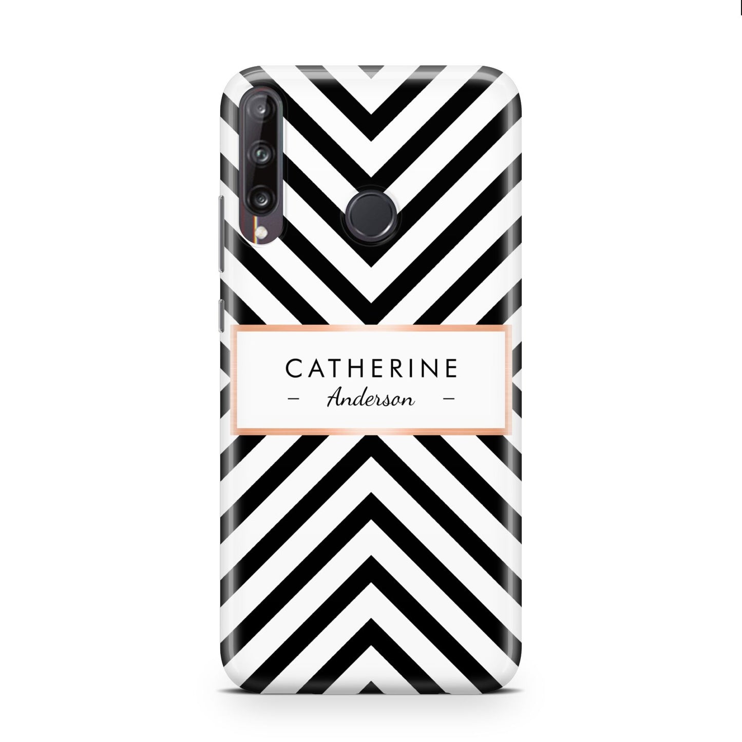Personalised Black Rose Gold Name Or Initials Huawei P40 Lite E Phone Case