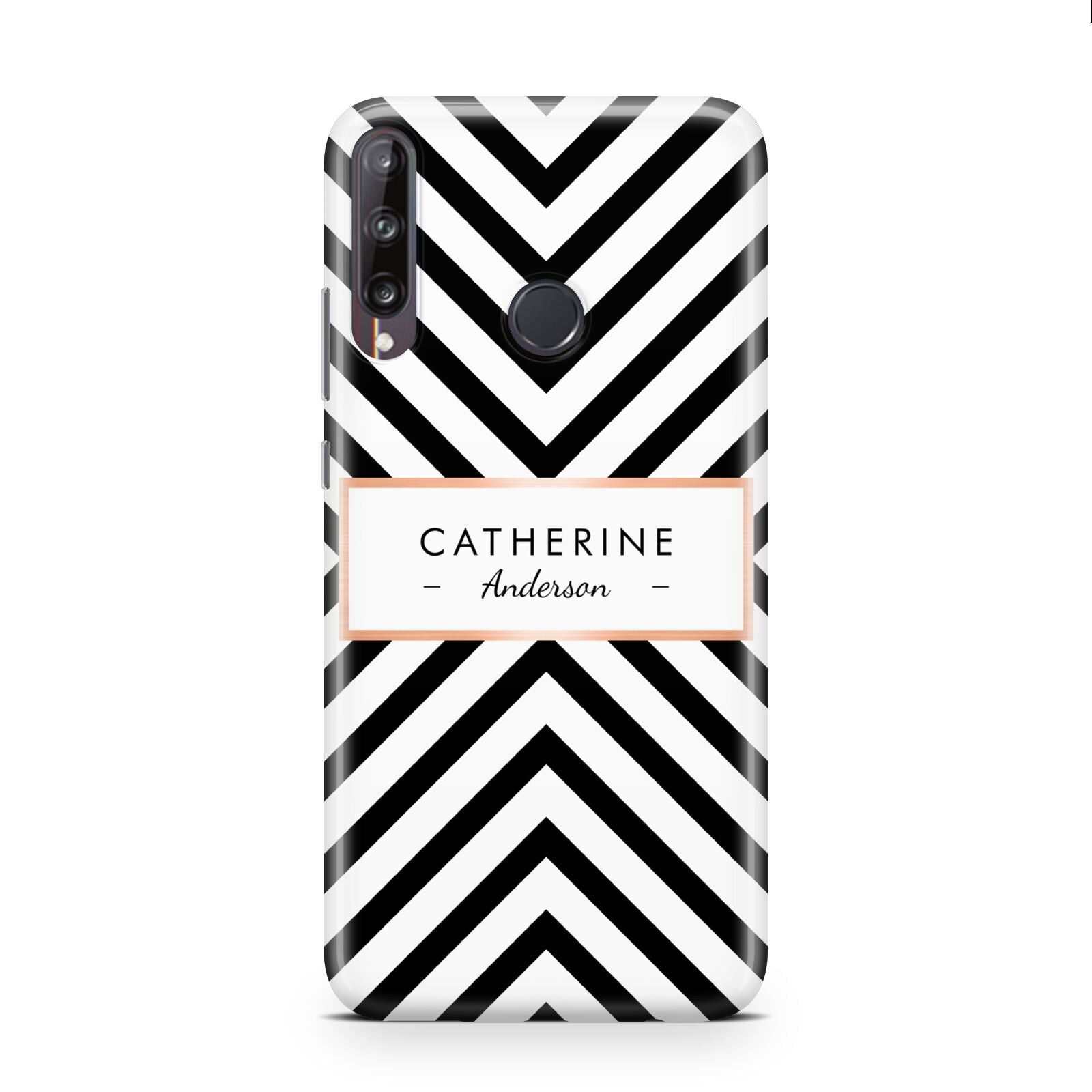 Personalised Black Rose Gold Name Or Initials Huawei P40 Lite E Phone Case