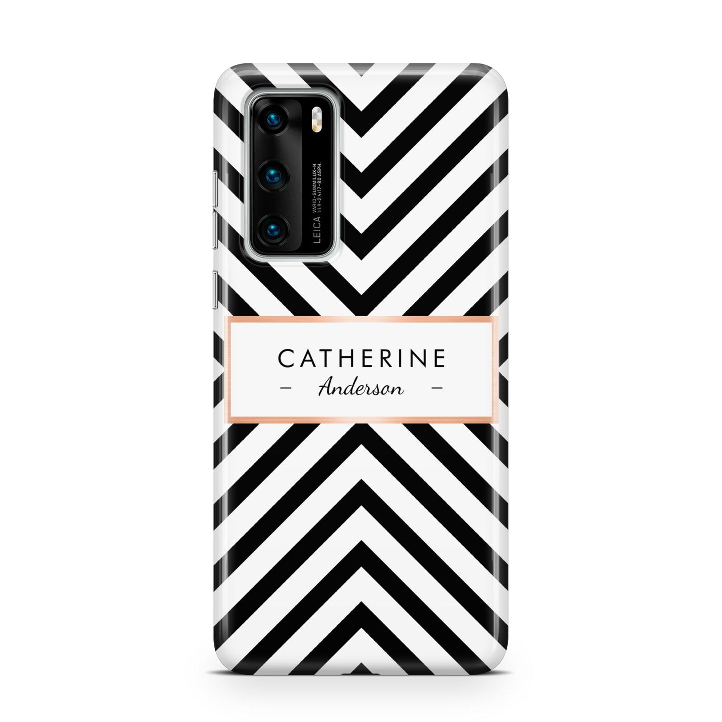 Personalised Black Rose Gold Name Or Initials Huawei P40 Phone Case