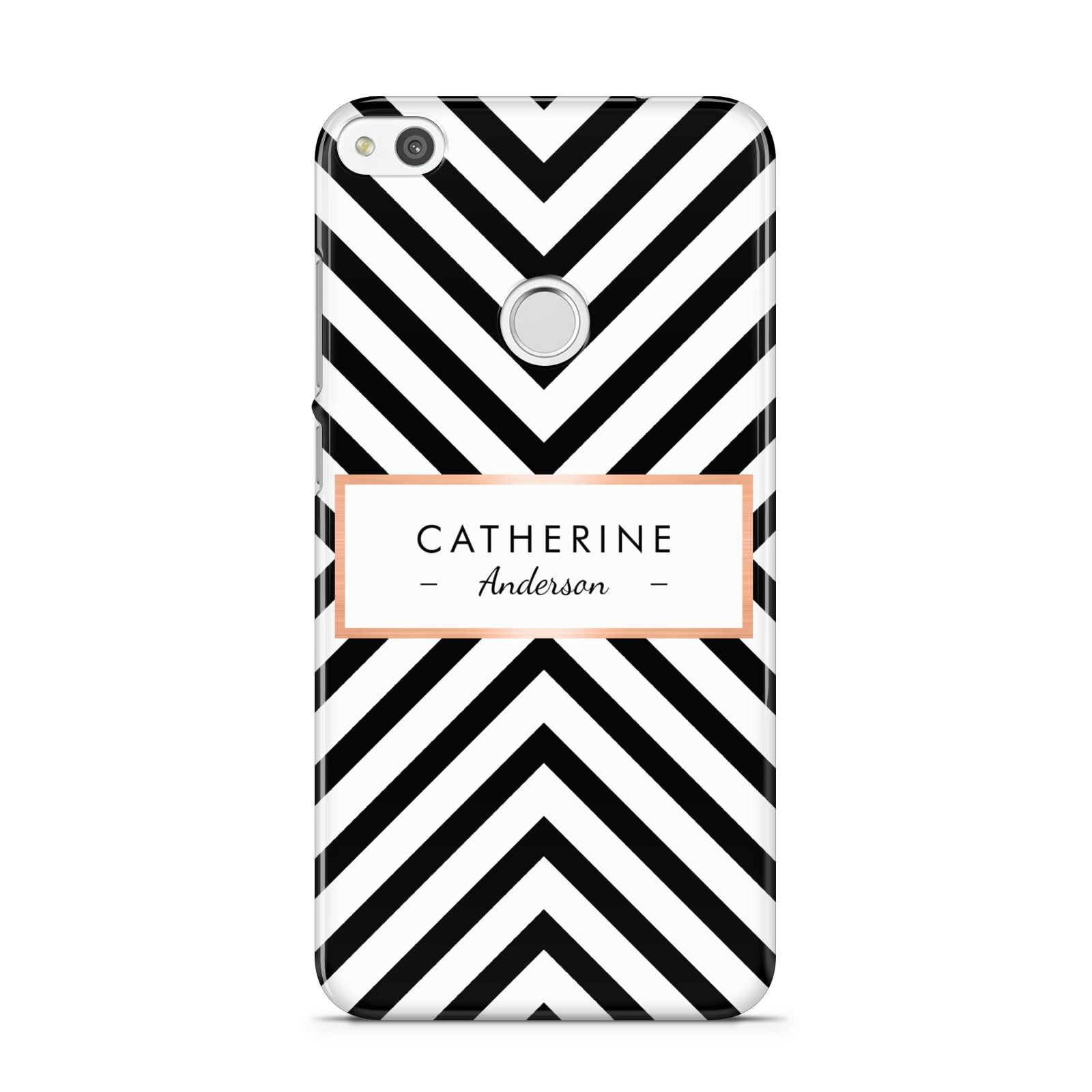 Personalised Black Rose Gold Name Or Initials Huawei P8 Lite Case