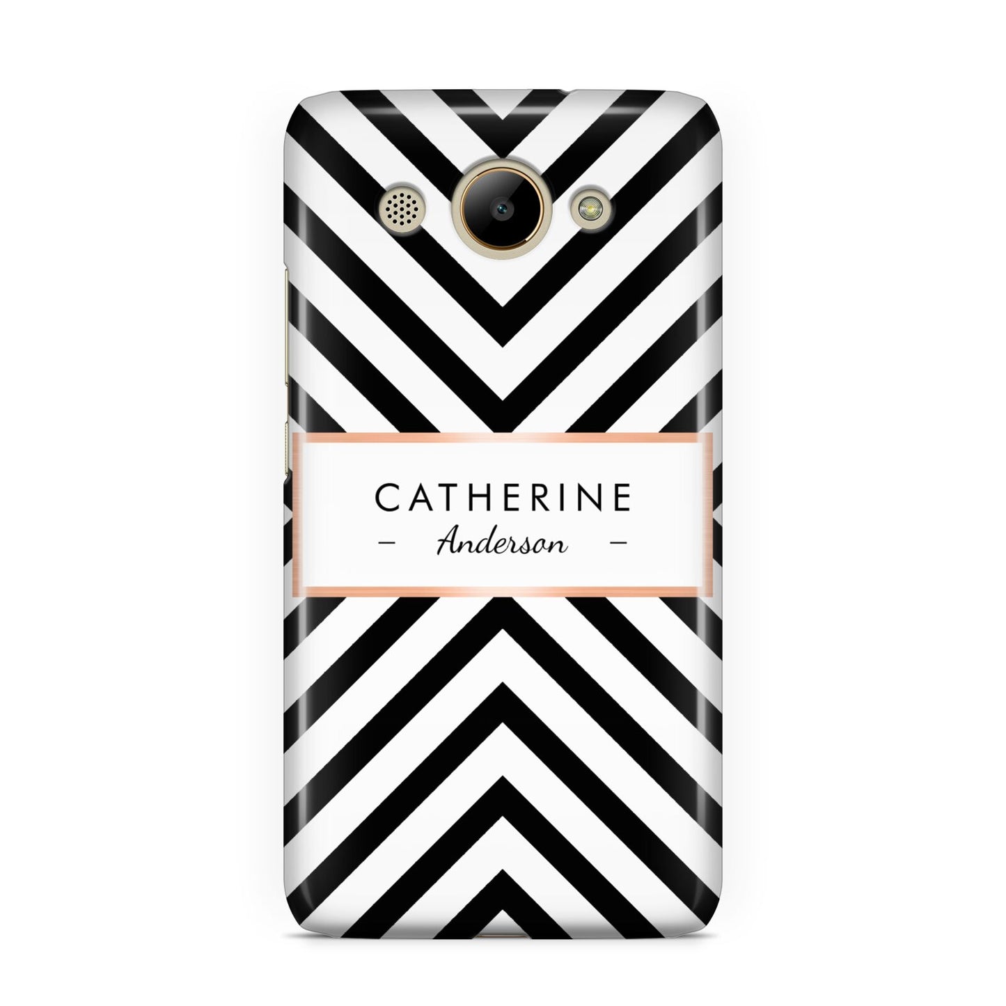 Personalised Black Rose Gold Name Or Initials Huawei Y3 2017