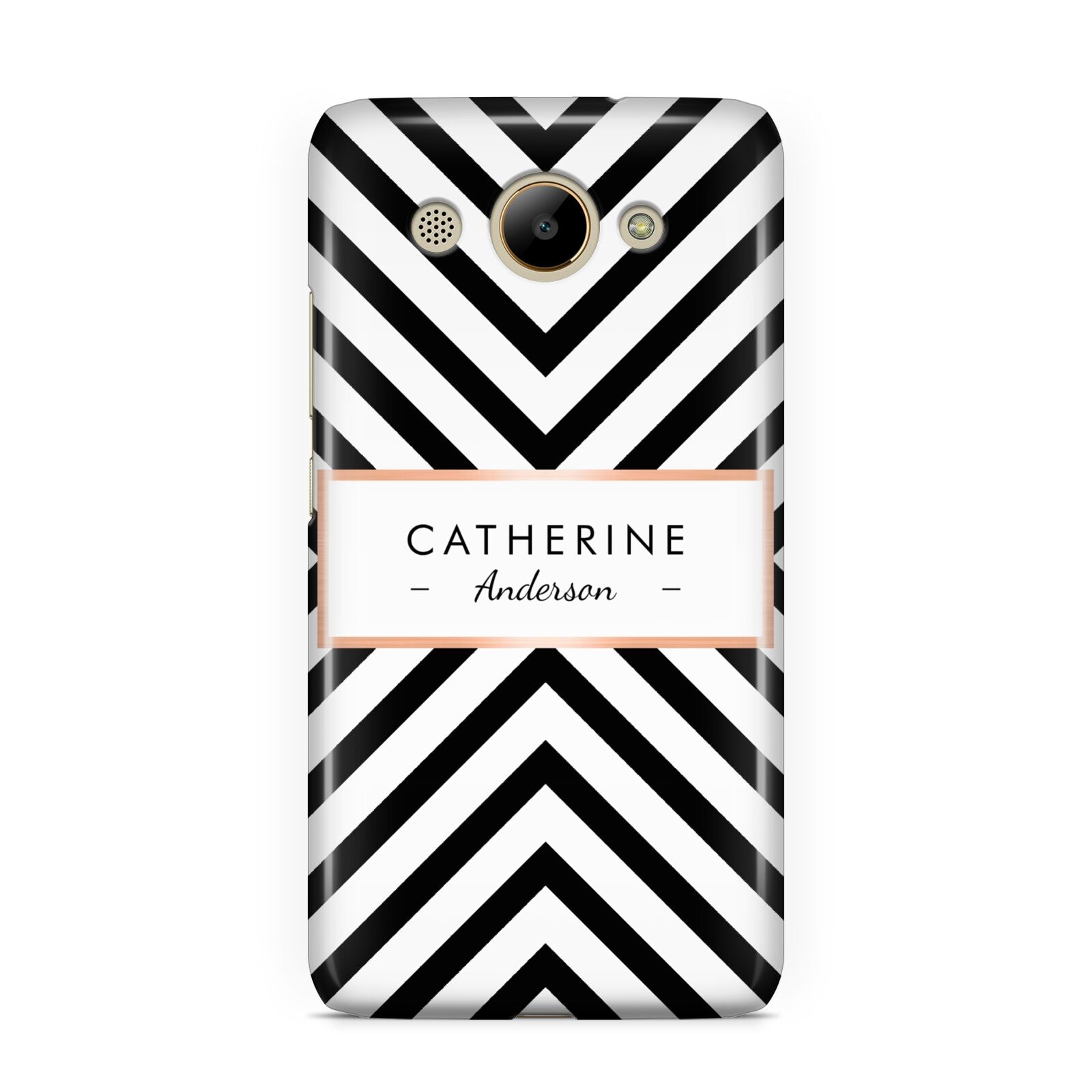 Personalised Black Rose Gold Name Or Initials Huawei Y3 2017