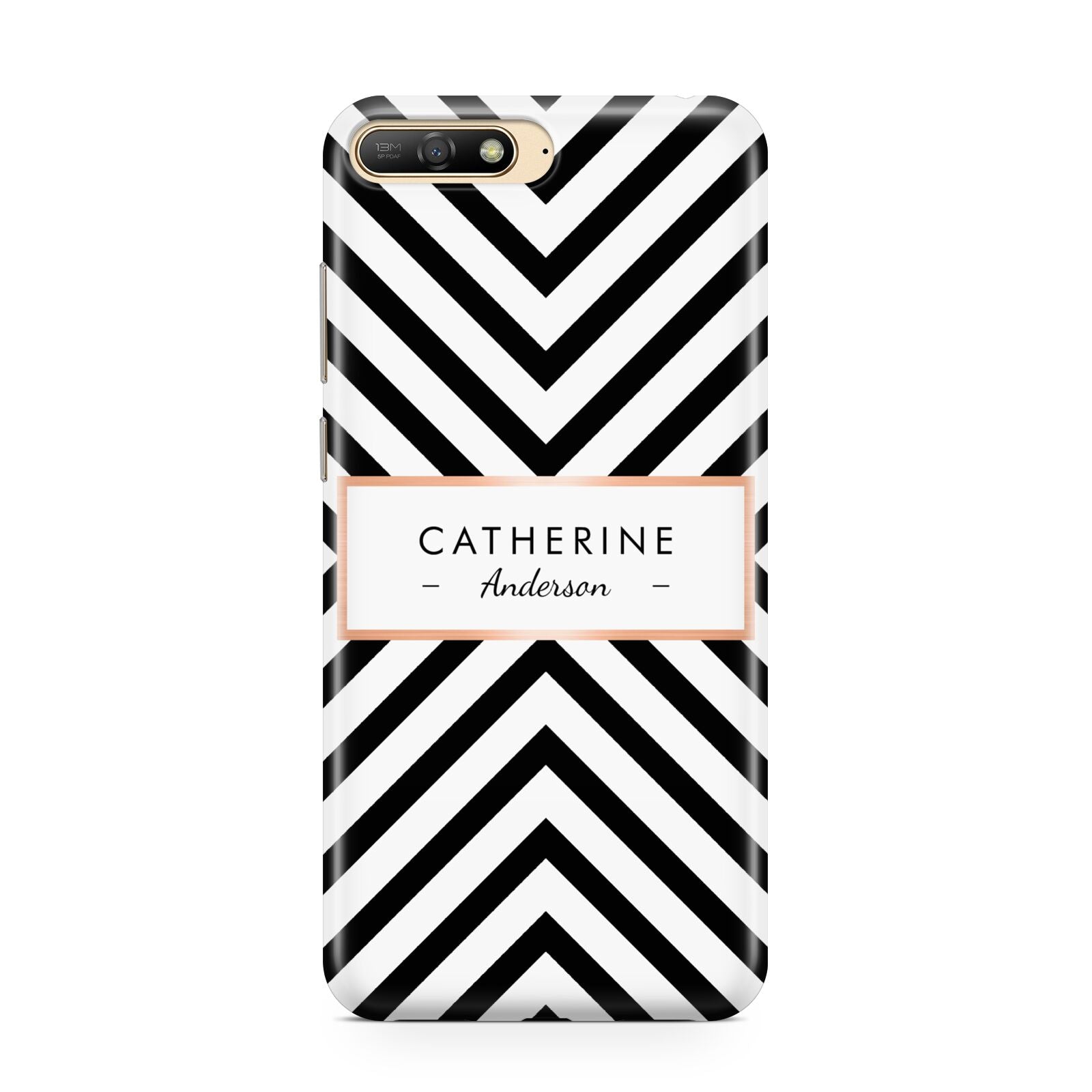 Personalised Black Rose Gold Name Or Initials Huawei Y6 2018