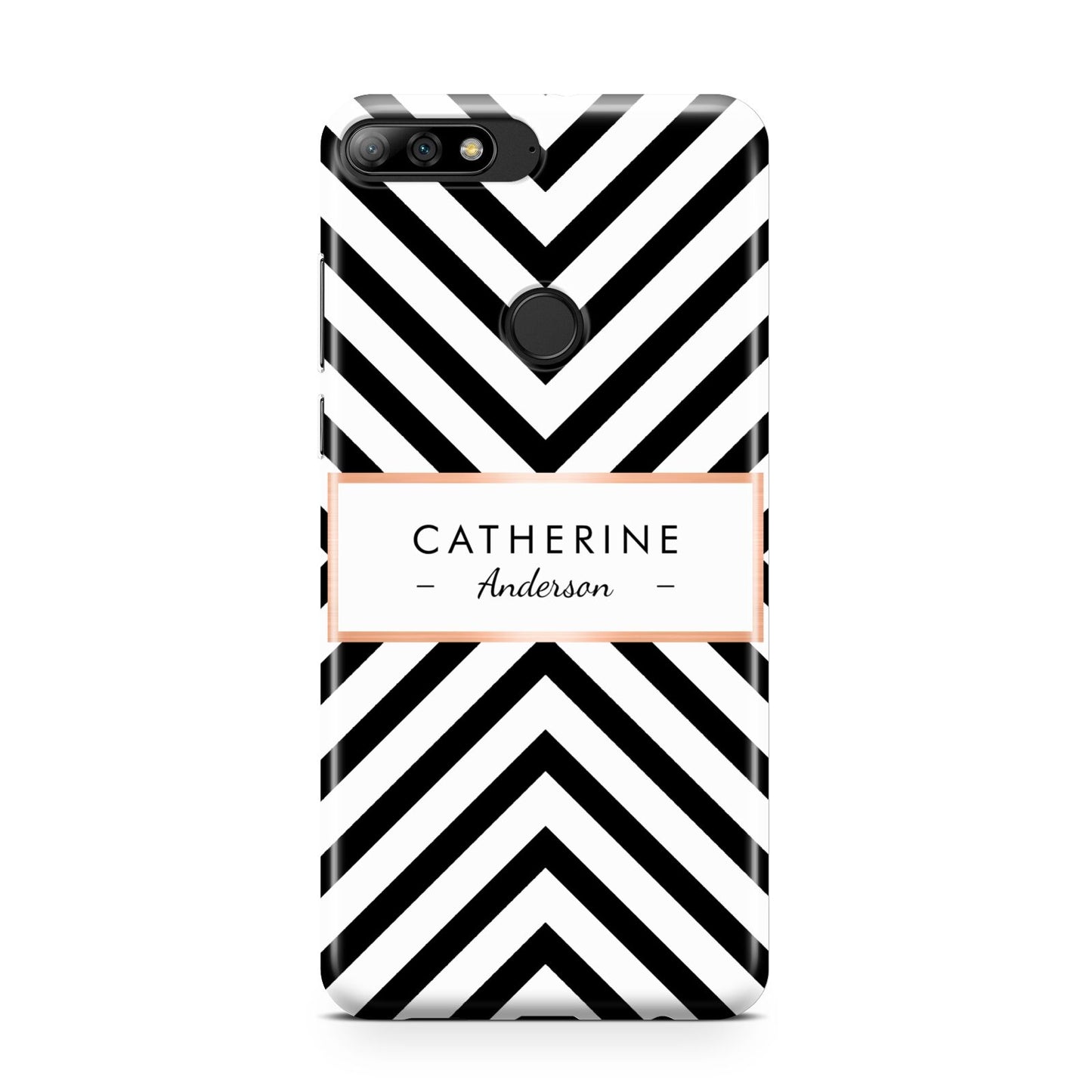 Personalised Black Rose Gold Name Or Initials Huawei Y7 2018