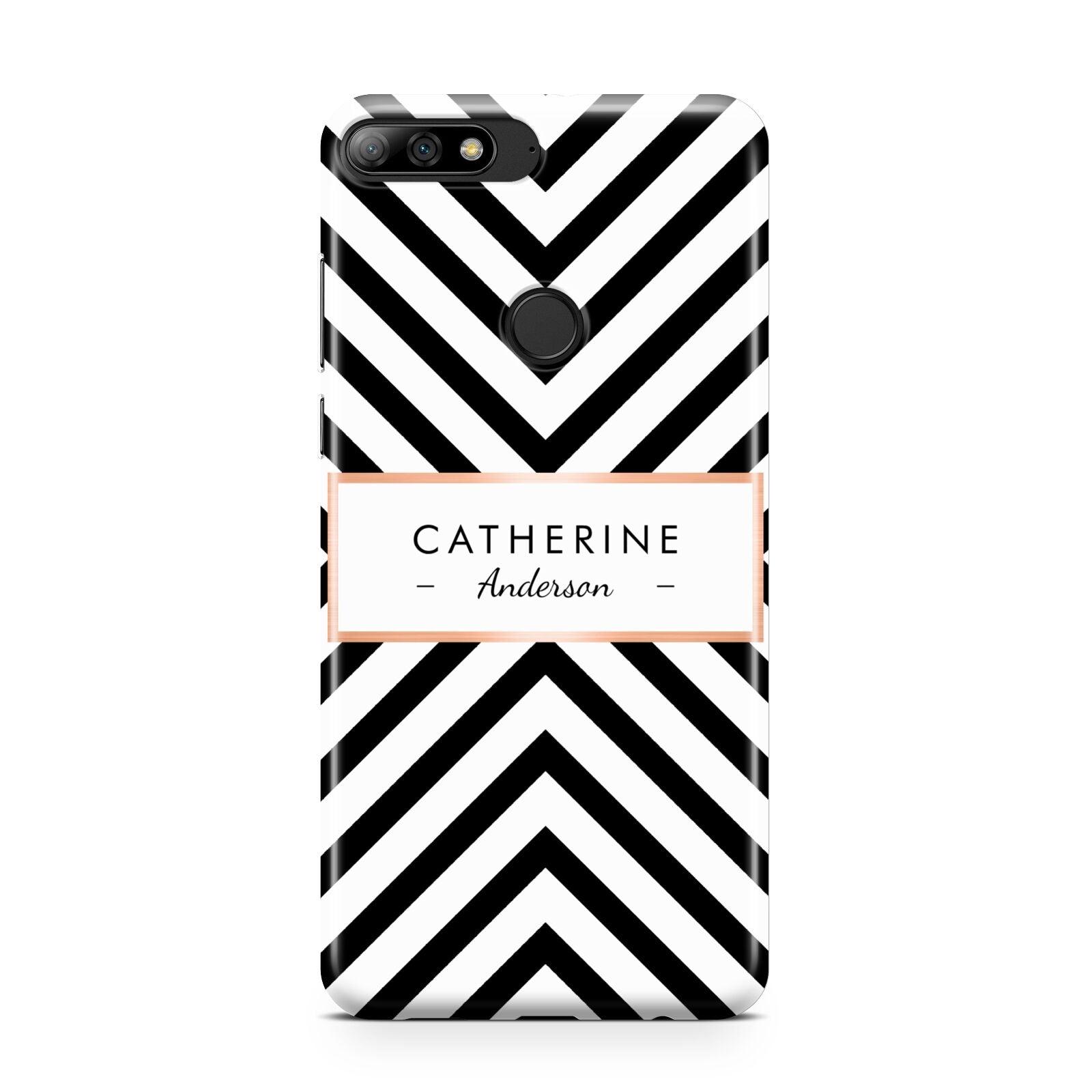 Personalised Black Rose Gold Name Or Initials Huawei Y7 2018