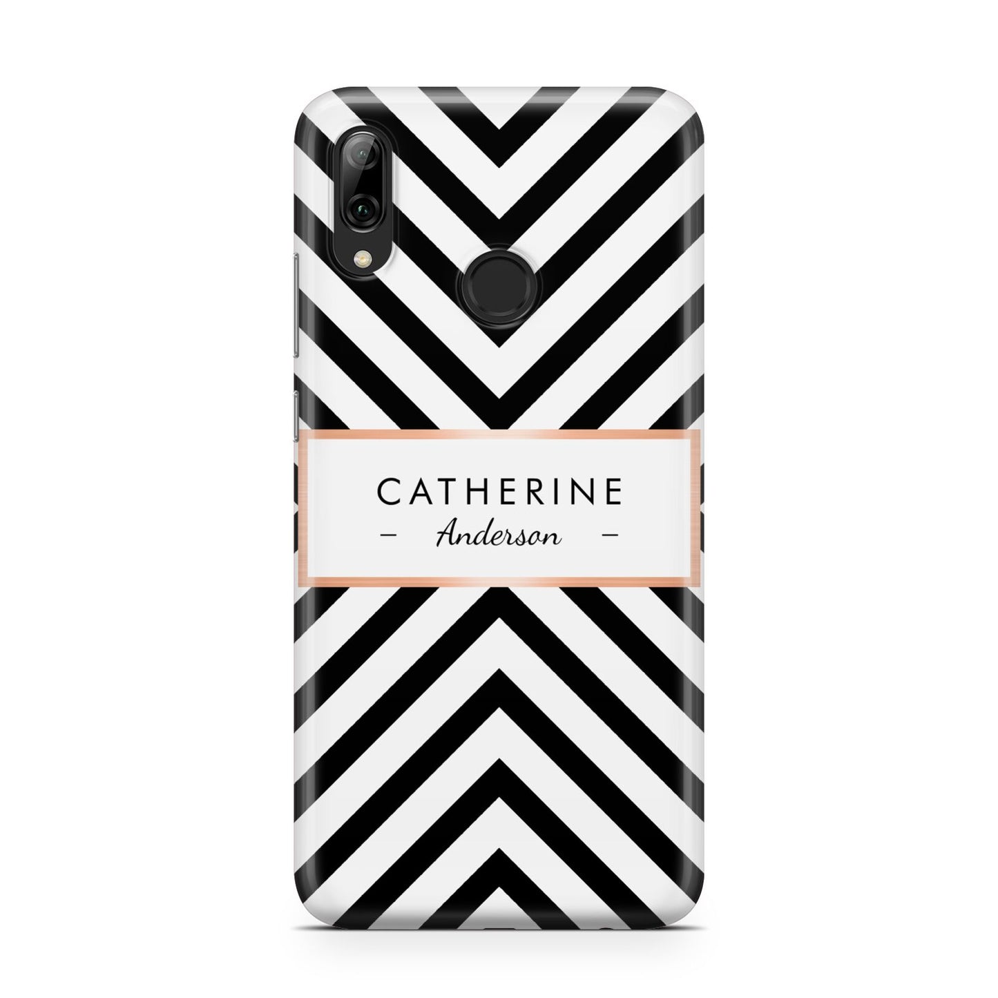 Personalised Black Rose Gold Name Or Initials Huawei Y7 2019