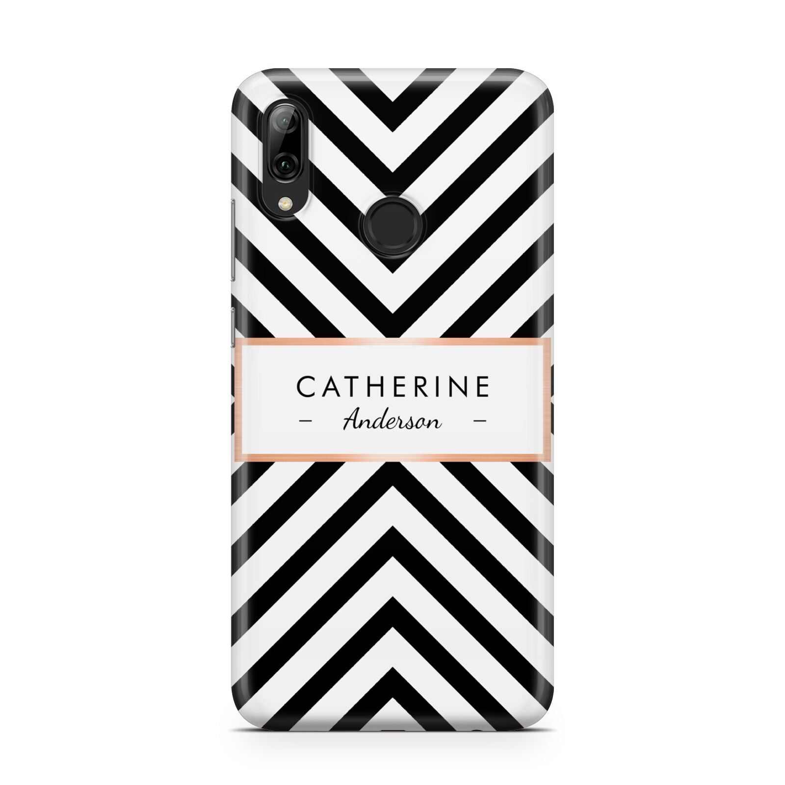 Personalised Black Rose Gold Name Or Initials Huawei Y7 2019