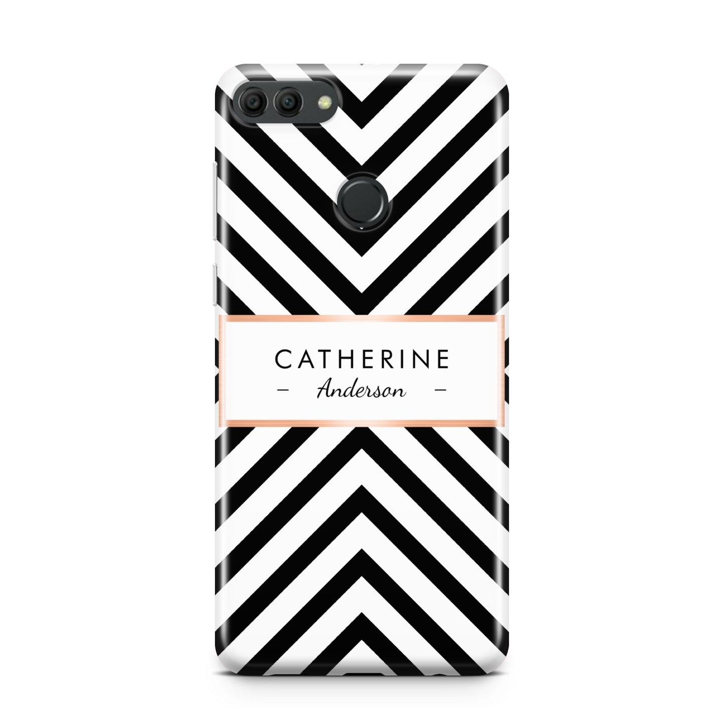 Personalised Black Rose Gold Name Or Initials Huawei Y9 2018