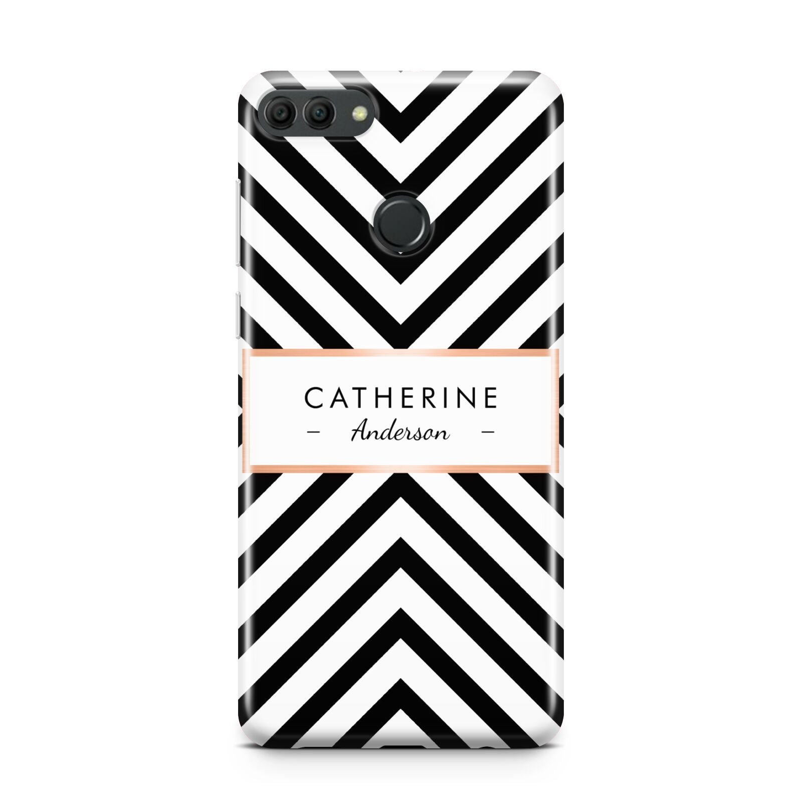 Personalised Black Rose Gold Name Or Initials Huawei Y9 2018