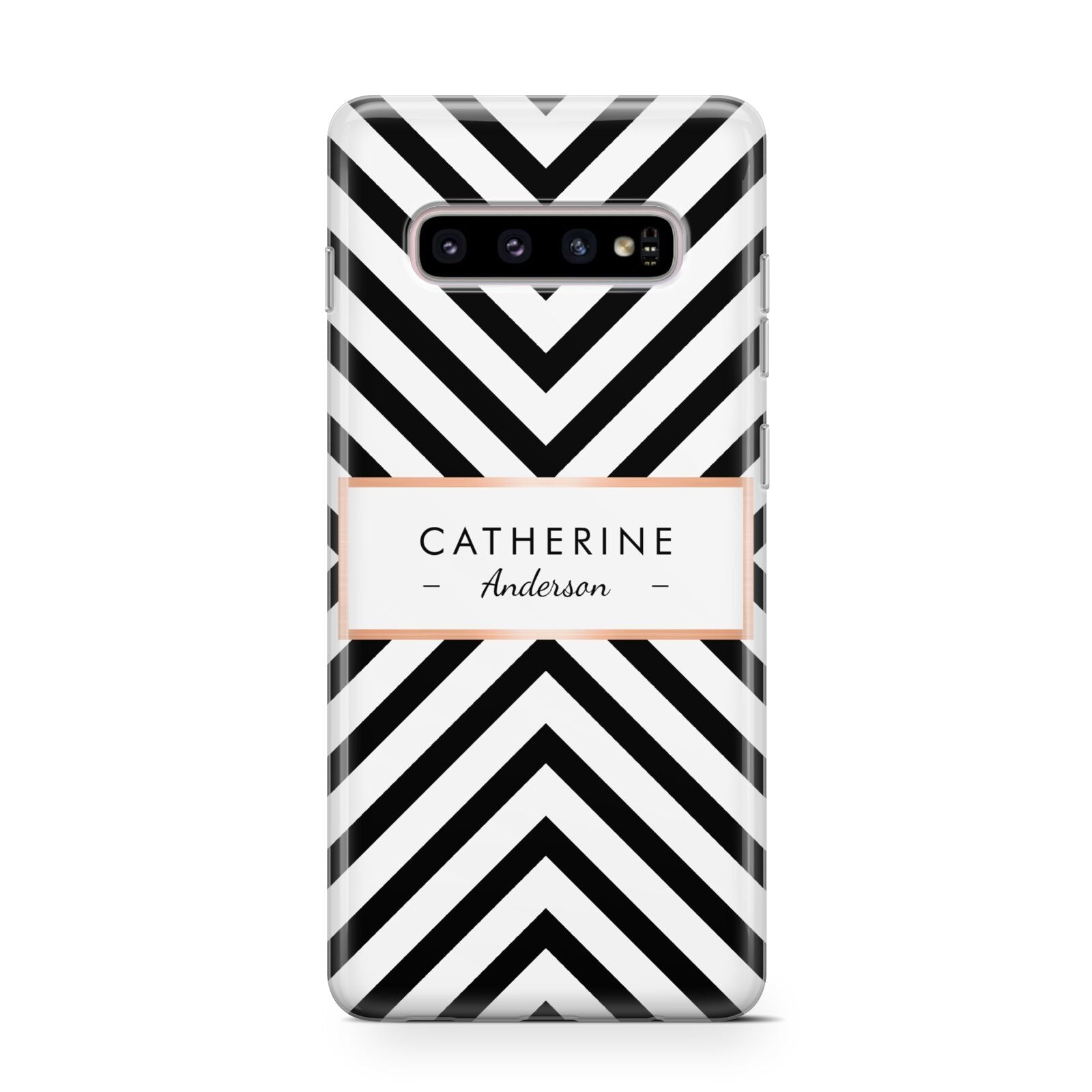 Personalised Black Rose Gold Name Or Initials Protective Samsung Galaxy Case