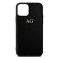 Personalised Black Saffiano Leather iPhone 11 Case