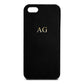 Personalised Black Saffiano Leather iPhone 5 Case