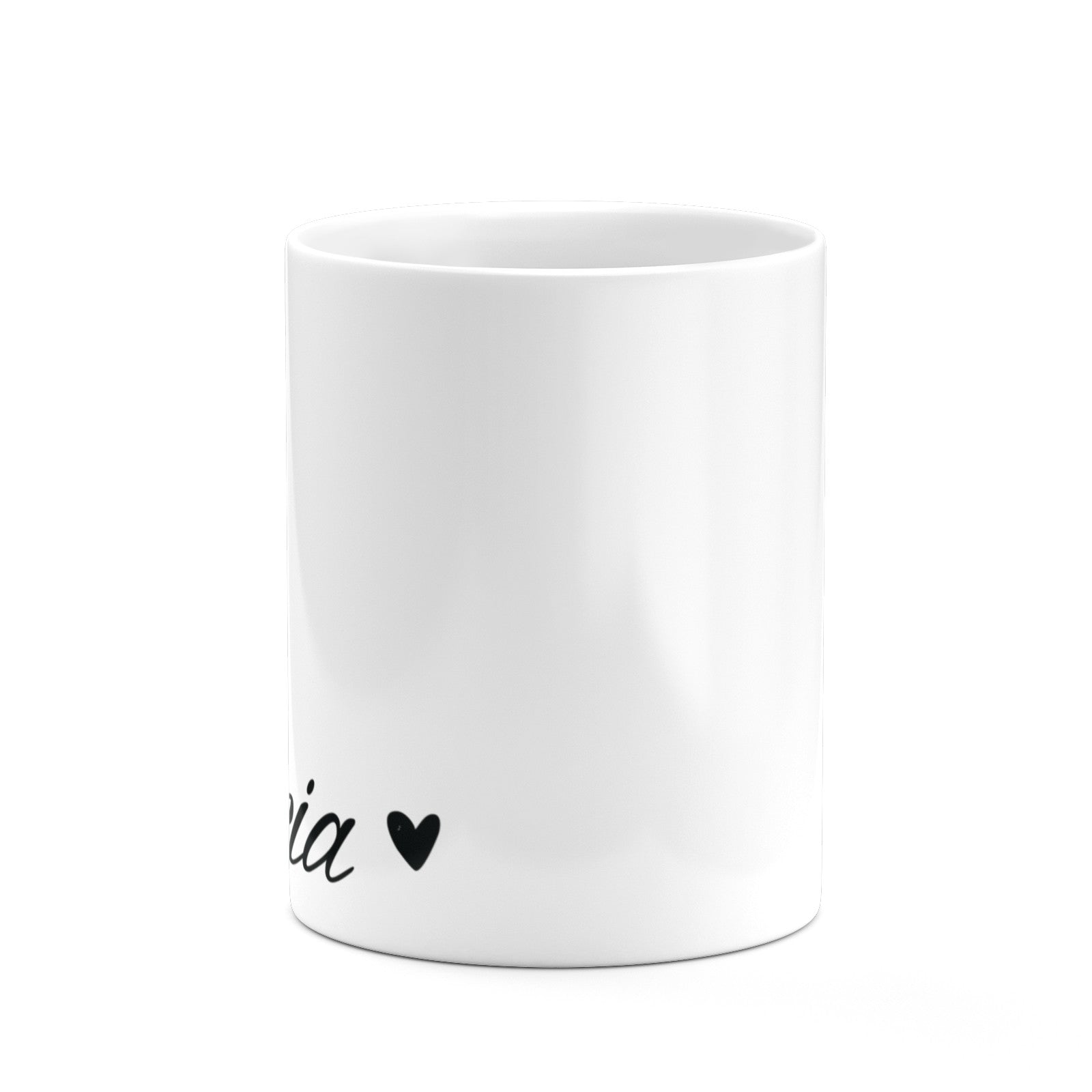 Personalised Black Script Name Heart Clear 10oz Mug Alternative Image 7
