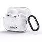Personalised Black Script Name Heart Clear AirPods Pro Glitter Case Side Image