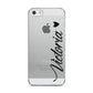 Personalised Black Script Name Heart Clear Apple iPhone 5 Case