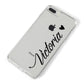 Personalised Black Script Name Heart Clear iPhone 8 Plus Bumper Case on Silver iPhone Alternative Image
