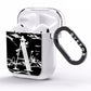Personalised Black Silver Initial AirPods Clear Case Side Image