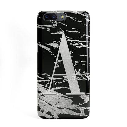 Personalised Black Silver Initial OnePlus Case