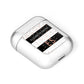 Personalised Black Striped Name Initials AirPods Case Laid Flat