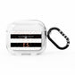 Personalised Black Striped Name Initials AirPods Clear Case 3rd Gen