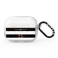Personalised Black Striped Name Initials AirPods Pro Clear Case