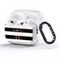 Personalised Black Striped Name Initials AirPods Pro Glitter Case Side Image