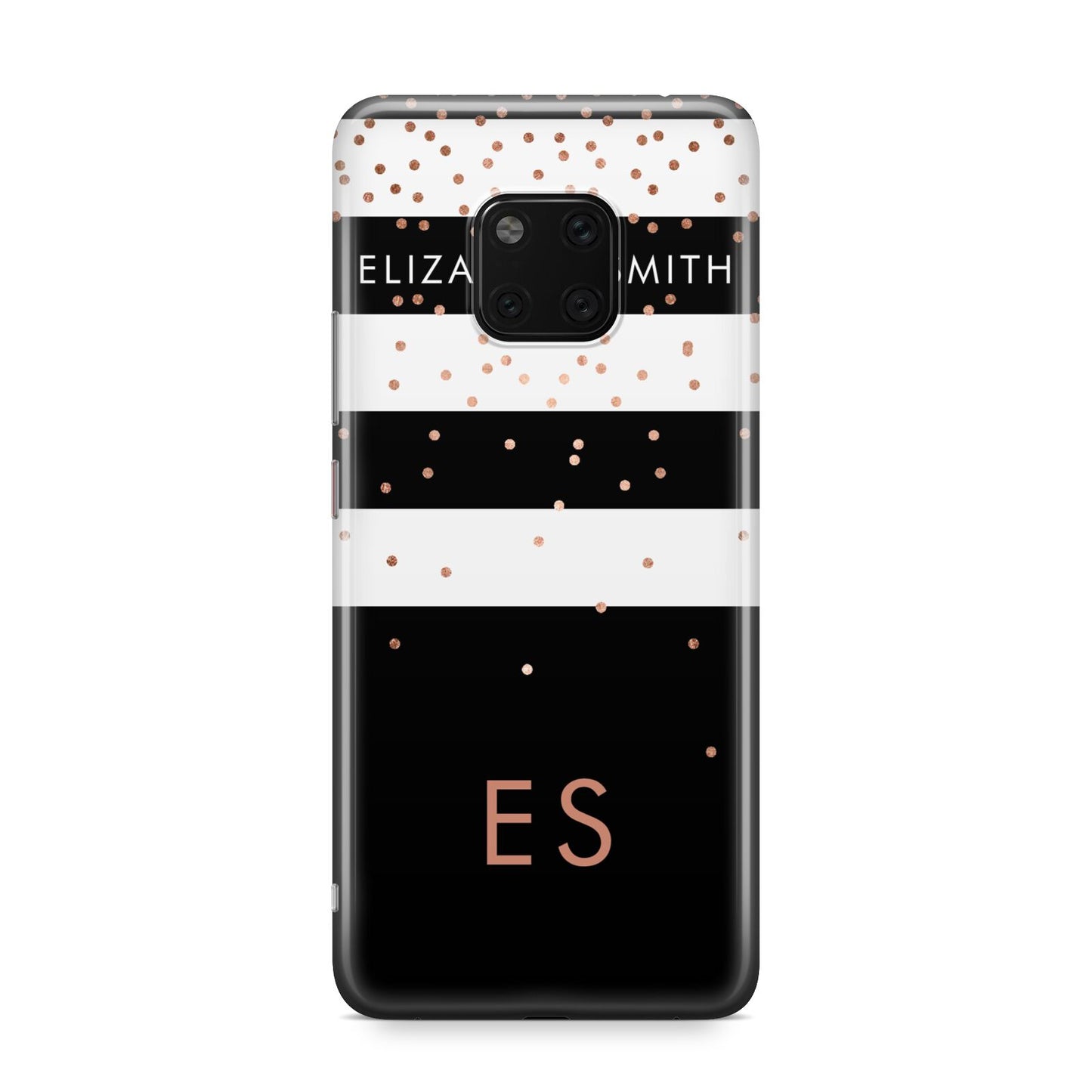 Personalised Black Striped Name Initials Huawei Mate 20 Pro Phone Case