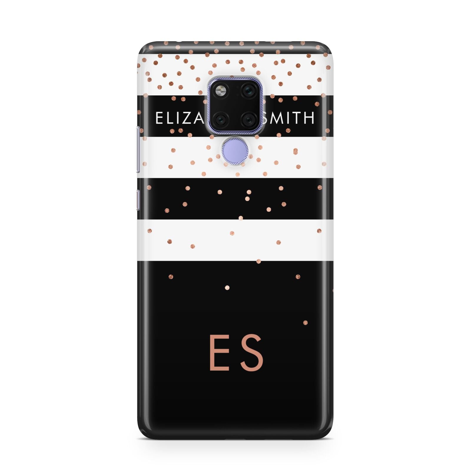 Personalised Black Striped Name Initials Huawei Mate 20X Phone Case