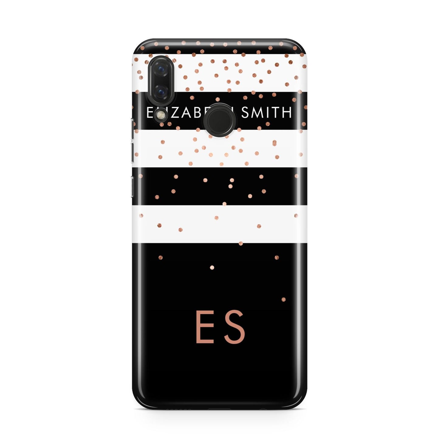 Personalised Black Striped Name Initials Huawei Nova 3 Phone Case