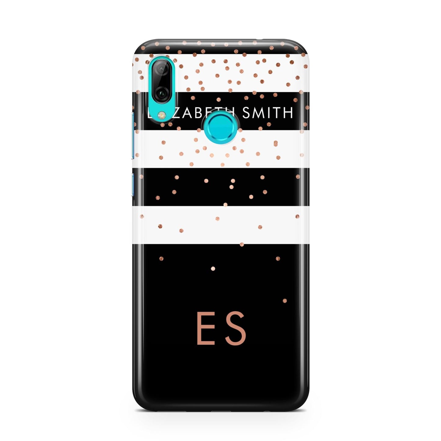 Personalised Black Striped Name Initials Huawei P Smart 2019 Case