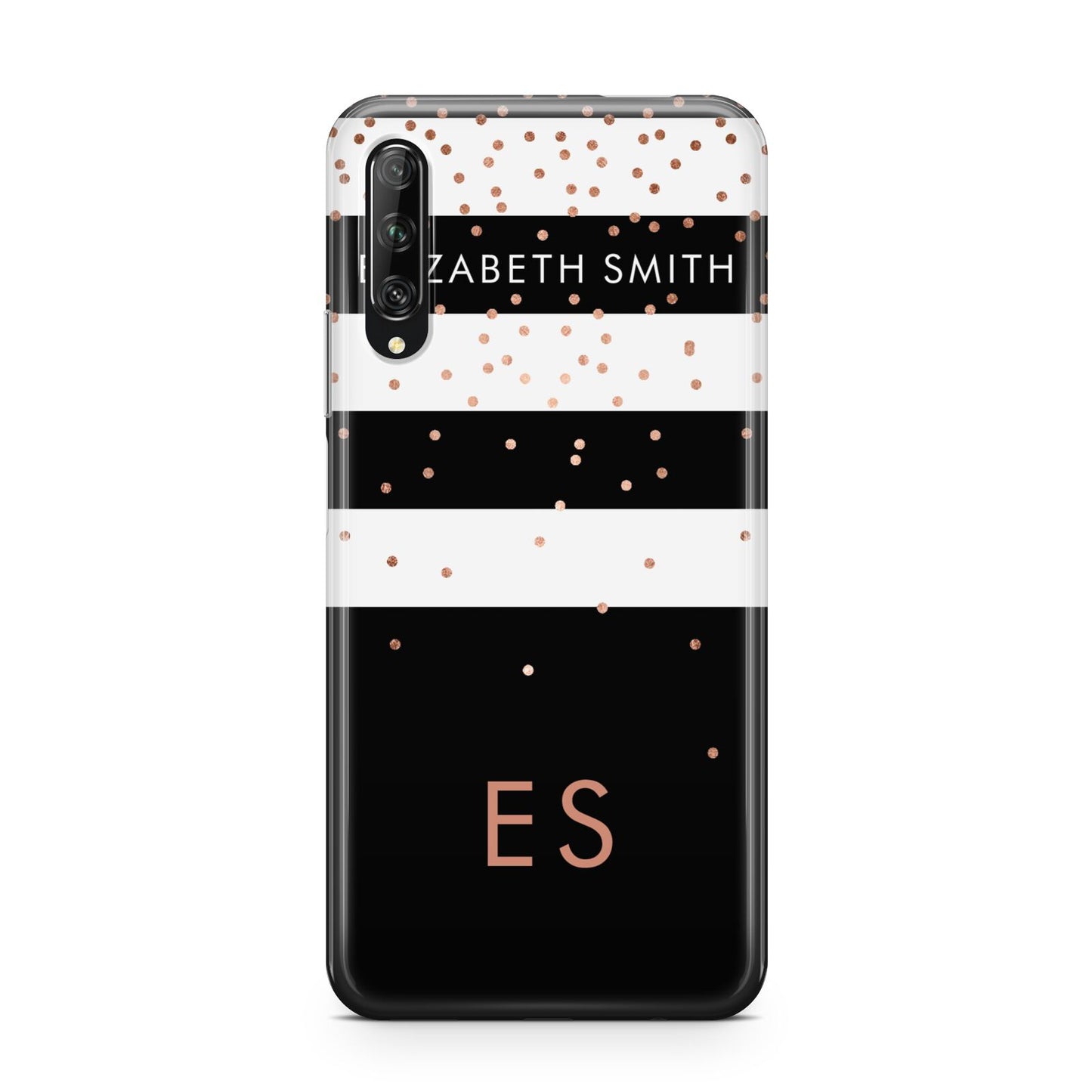 Personalised Black Striped Name Initials Huawei P Smart Pro 2019